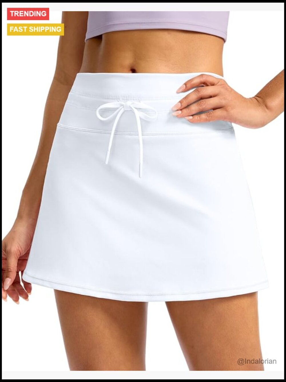 High Waisted Athletic Skort with Pockets, Polyester Elastane Fabric